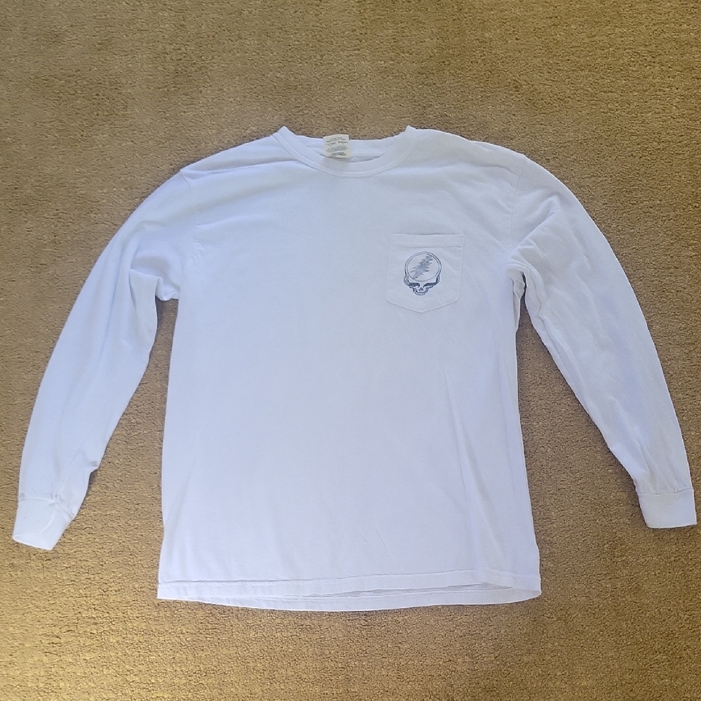 Grateful Dead Skeleton Graphic Long Sleeve Pocket Tee Men’s Large White